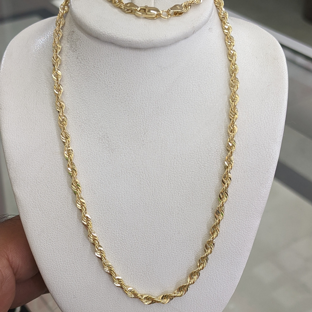 10kt Real Gold Rope Chain 3.5mm 18 Inch
